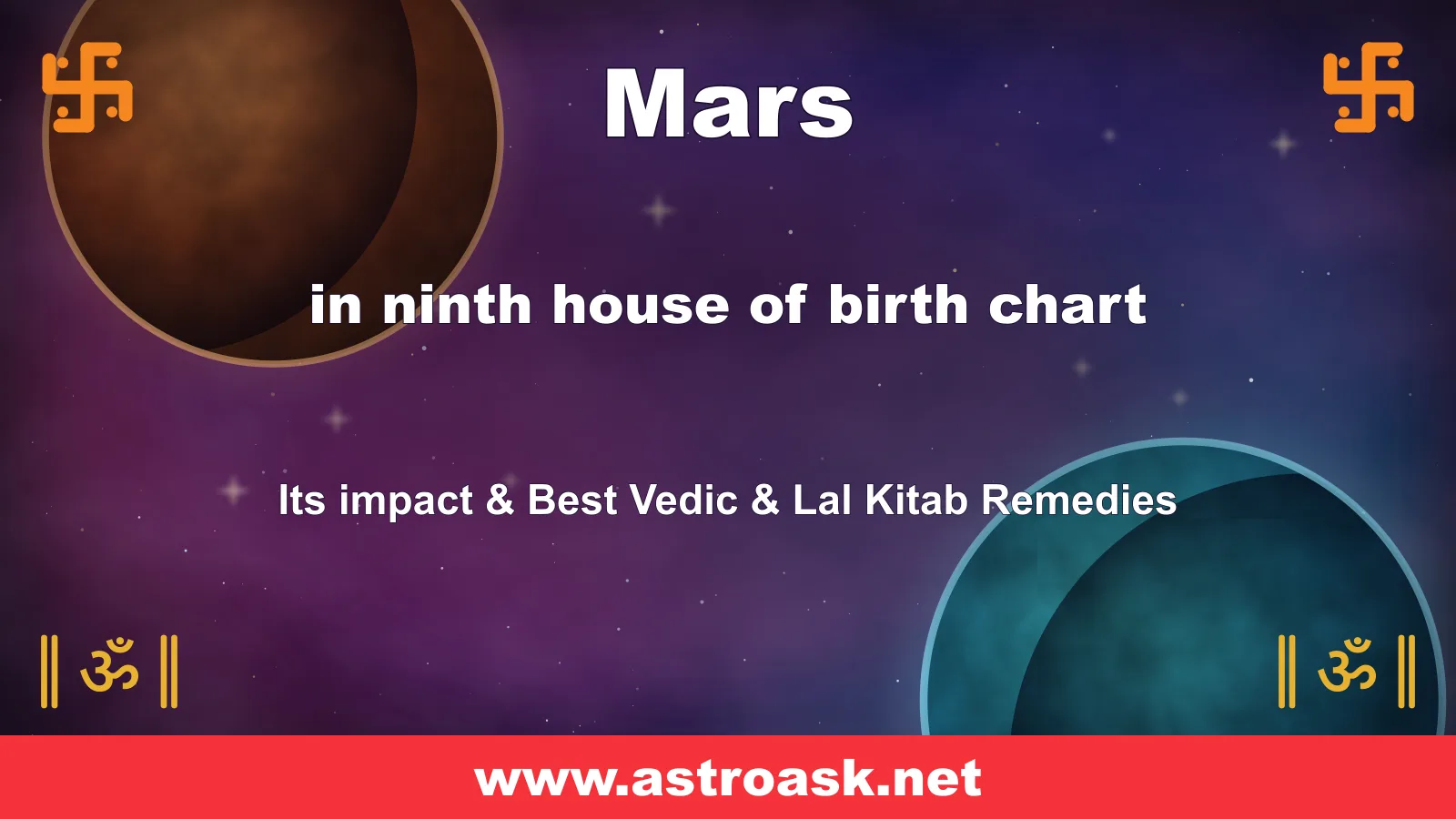 Mars in the 9th house — Vedic astrology illustration | AstroAsk