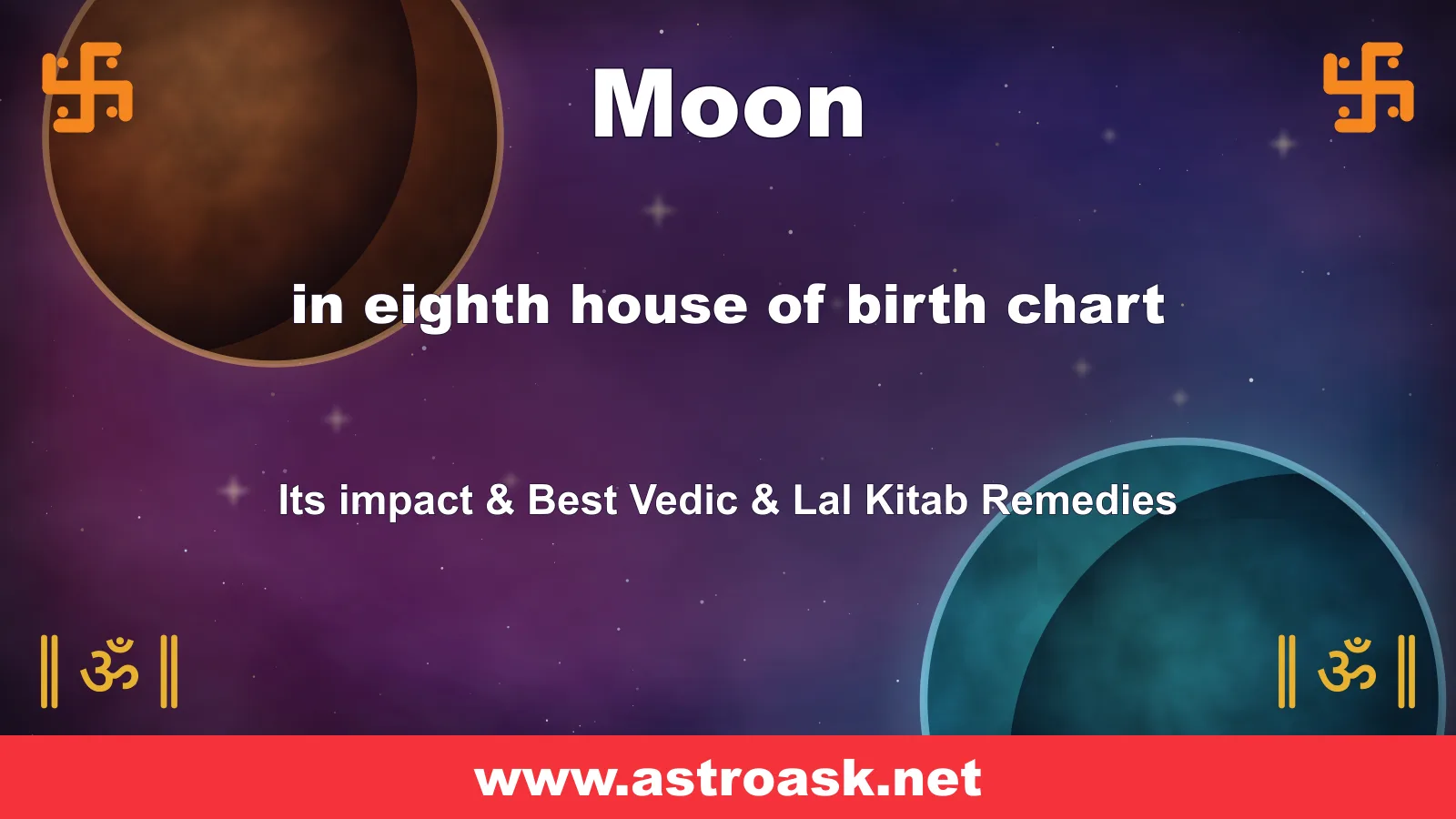 Moon in the 8th house — Vedic astrology illustration | AstroAsk
