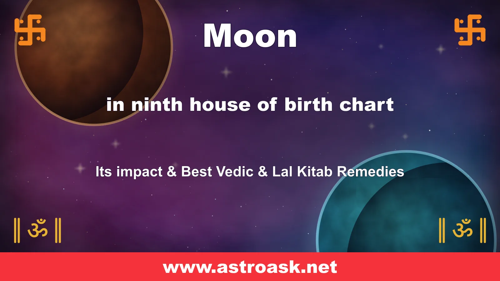 Moon in the 9th house — Vedic astrology illustration | AstroAsk