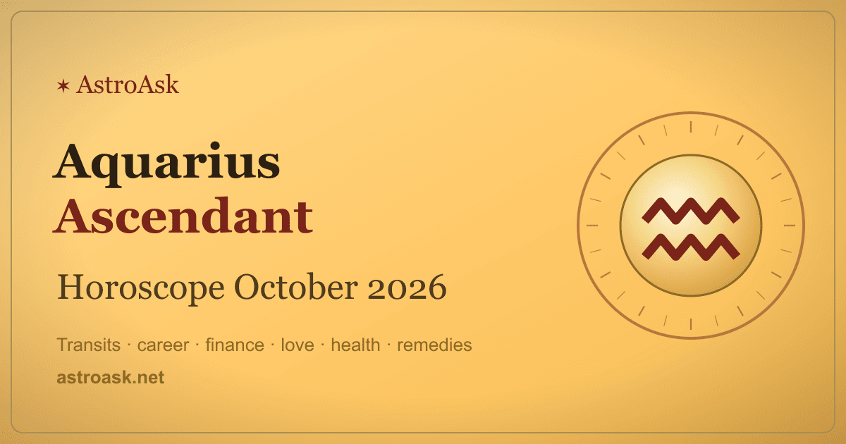 Aquarius Ascendant Horoscope October 2026