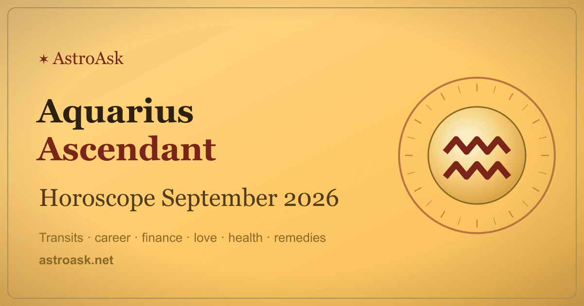 Aquarius Ascendant Horoscope September 2026