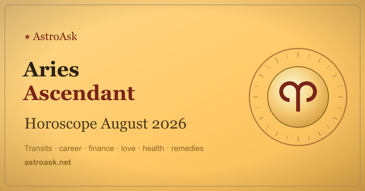 Aries Ascendant Horoscope August 2026