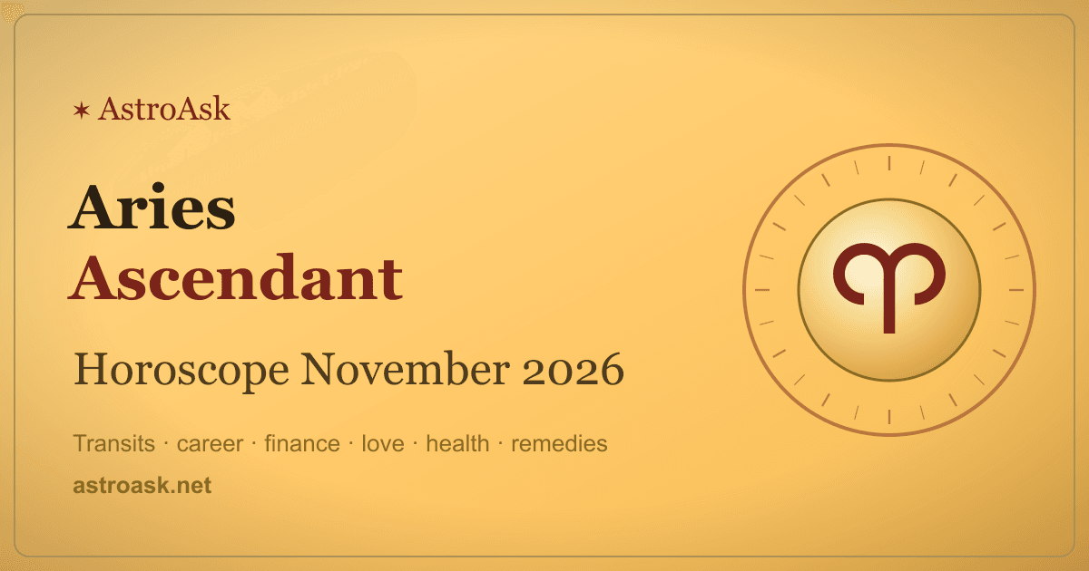 Aries Ascendant Horoscope November 2026