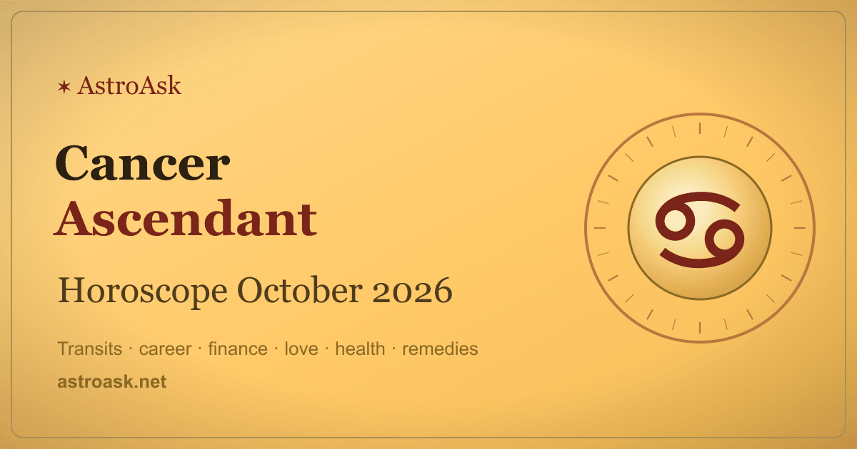 Cancer Ascendant Horoscope October 2026