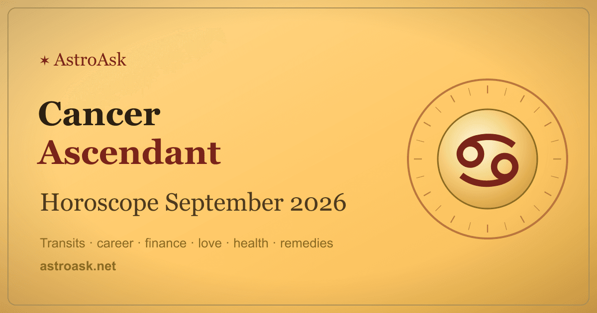 Cancer Ascendant Horoscope September 2026