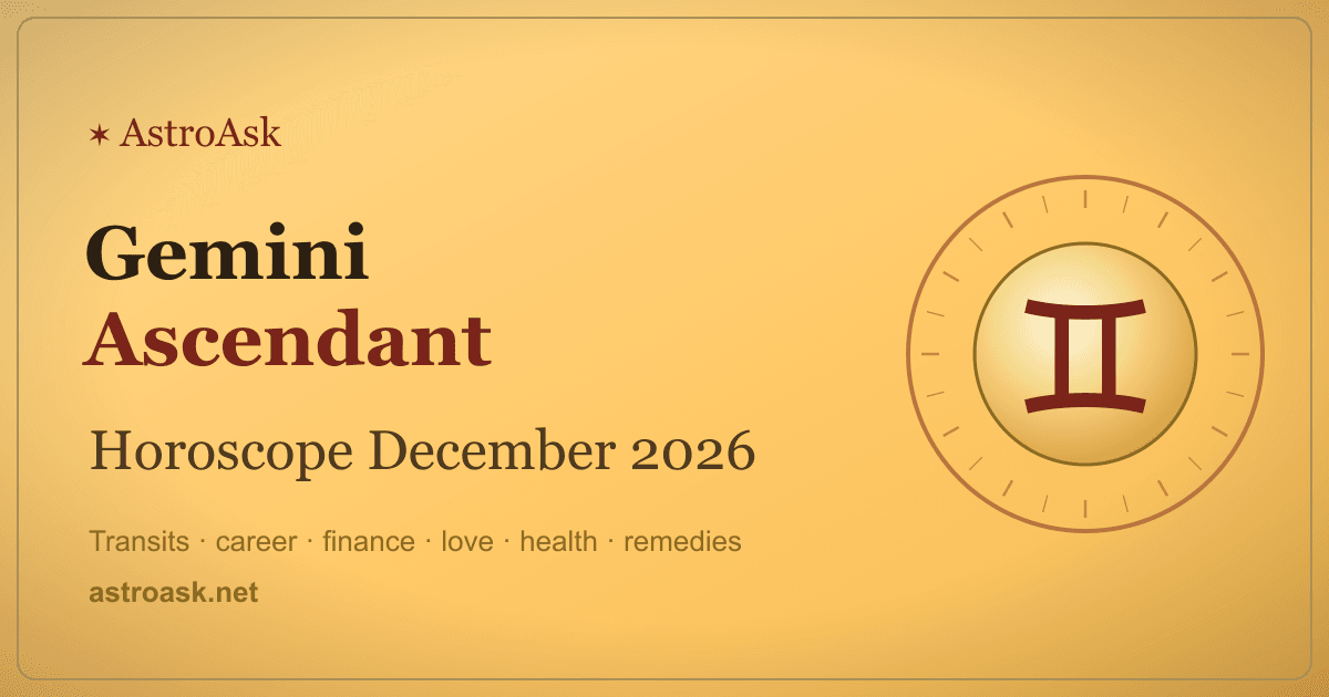 Gemini Ascendant Horoscope December 2026
