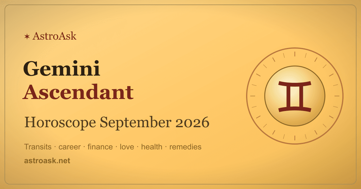Gemini Ascendant Horoscope September 2026