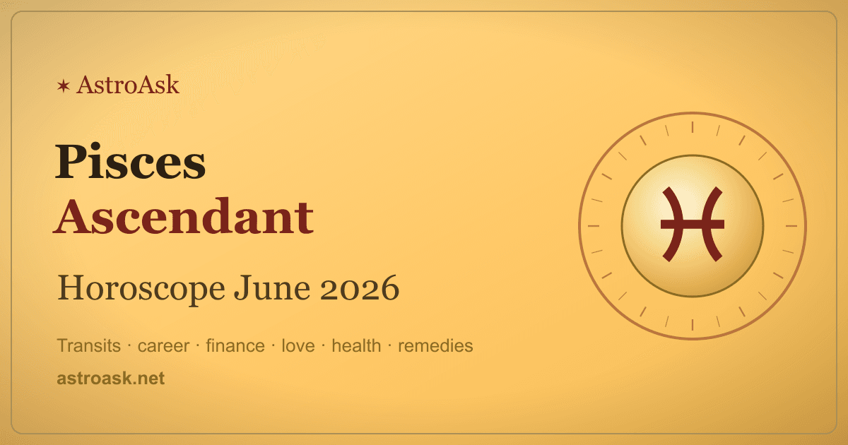 Pisces Ascendant Horoscope June 2026
