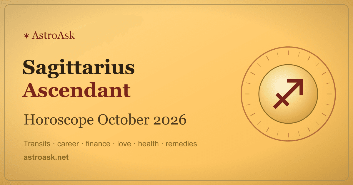 Sagittarius Ascendant Horoscope October 2026