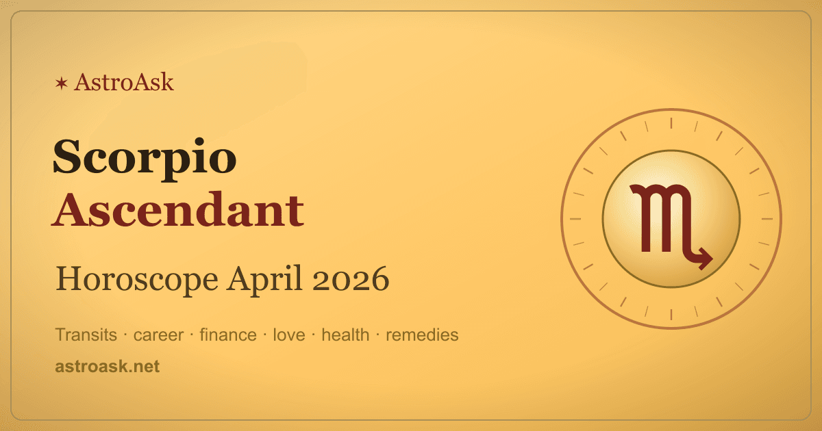 Scorpio Ascendant Horoscope April 2026