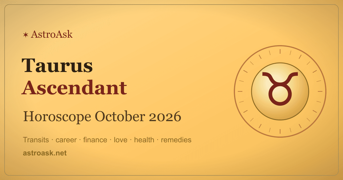 Taurus Ascendant Horoscope October 2026