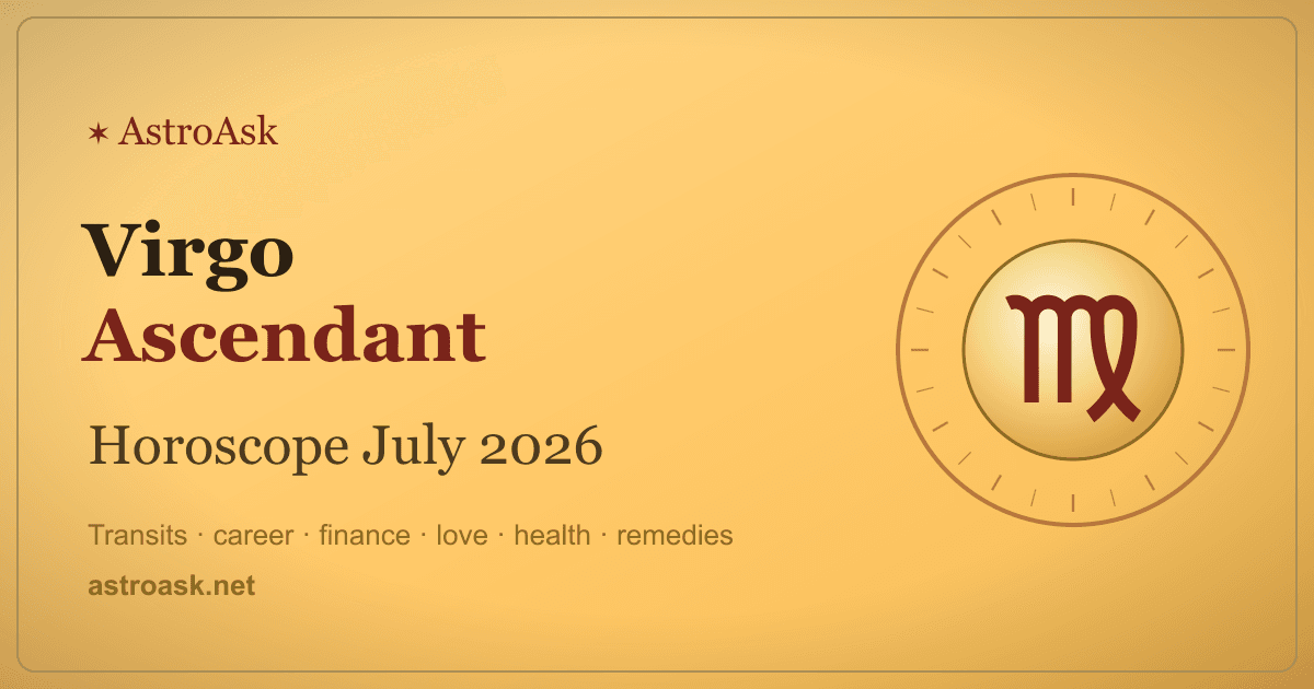 Virgo Ascendant Horoscope July 2026