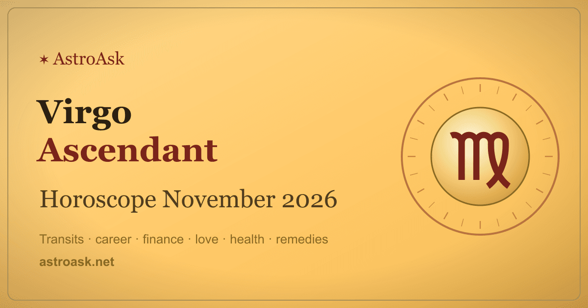 Virgo Ascendant Horoscope November 2026